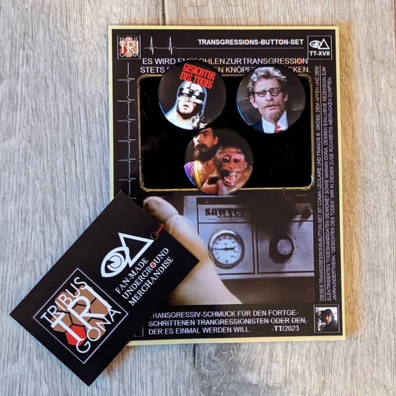 Tt-xvii - 3Er Trangressions-Button-Set "Gesichter Des Todes" von TribusTrigona