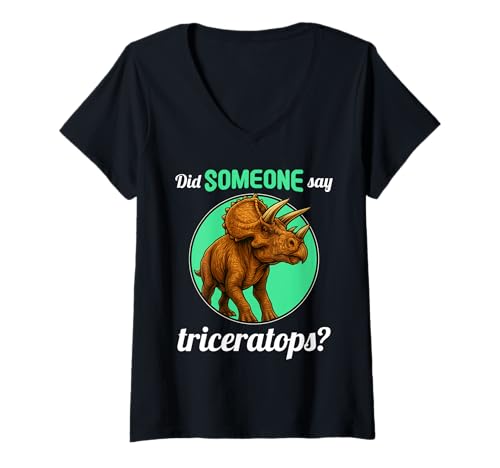 Damen Triceratopse Triceratops T-Shirt mit V-Ausschnitt Damen Triceratopse Triceratops T-Shirt mit V-Ausschnitt von Triceratopse Triceratops Tier Shop