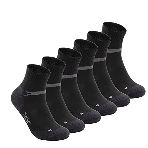 Wandersocken für Herren, Damen, 6 Paar, Trekking-Socken, Atmungsaktiv, Funktionssocken, Arbeitssocken, Coolmax Laufsocken, Sportsocken (39-42, Grau) von Tricetops