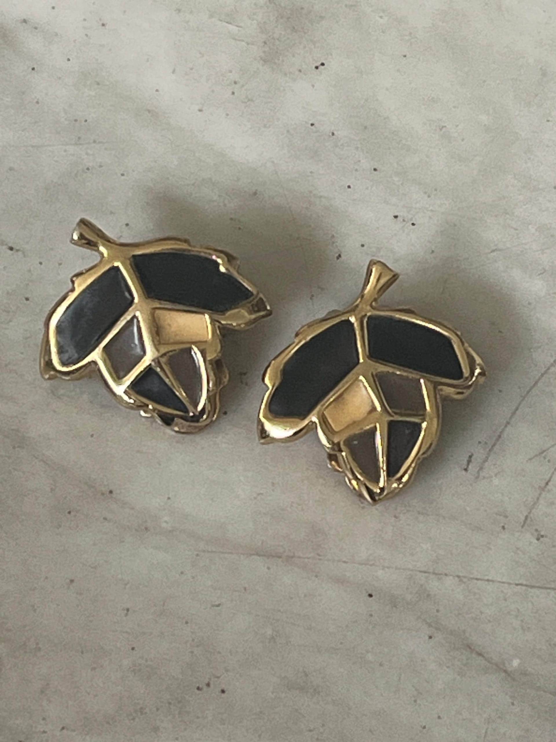 Vintage Lanvin Emaillierte Ohrclips von TriciaLeonardVintage