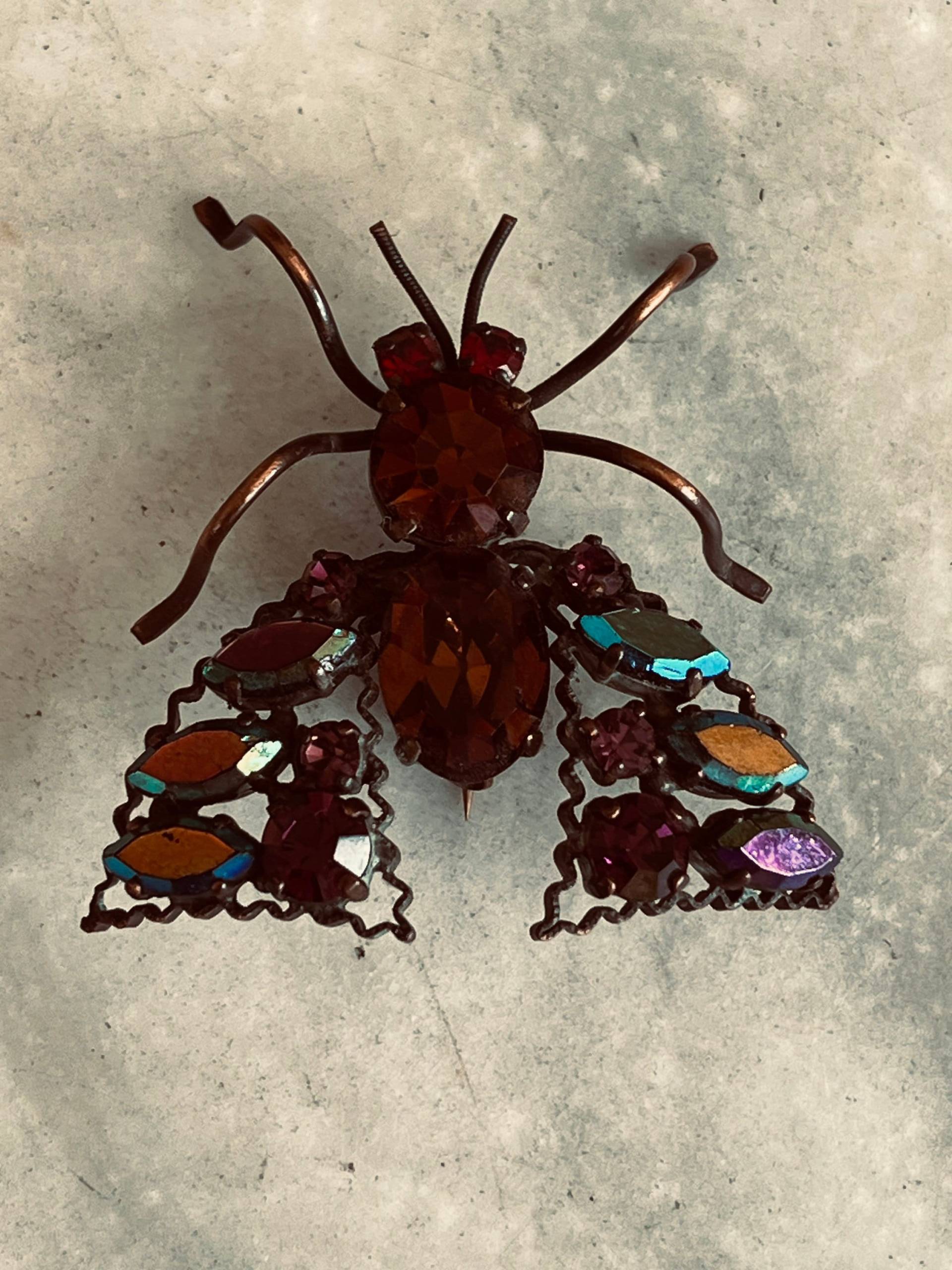 Vintage Neu Gablonz Steinbesatz Insekten Brosche von TriciaLeonardVintage