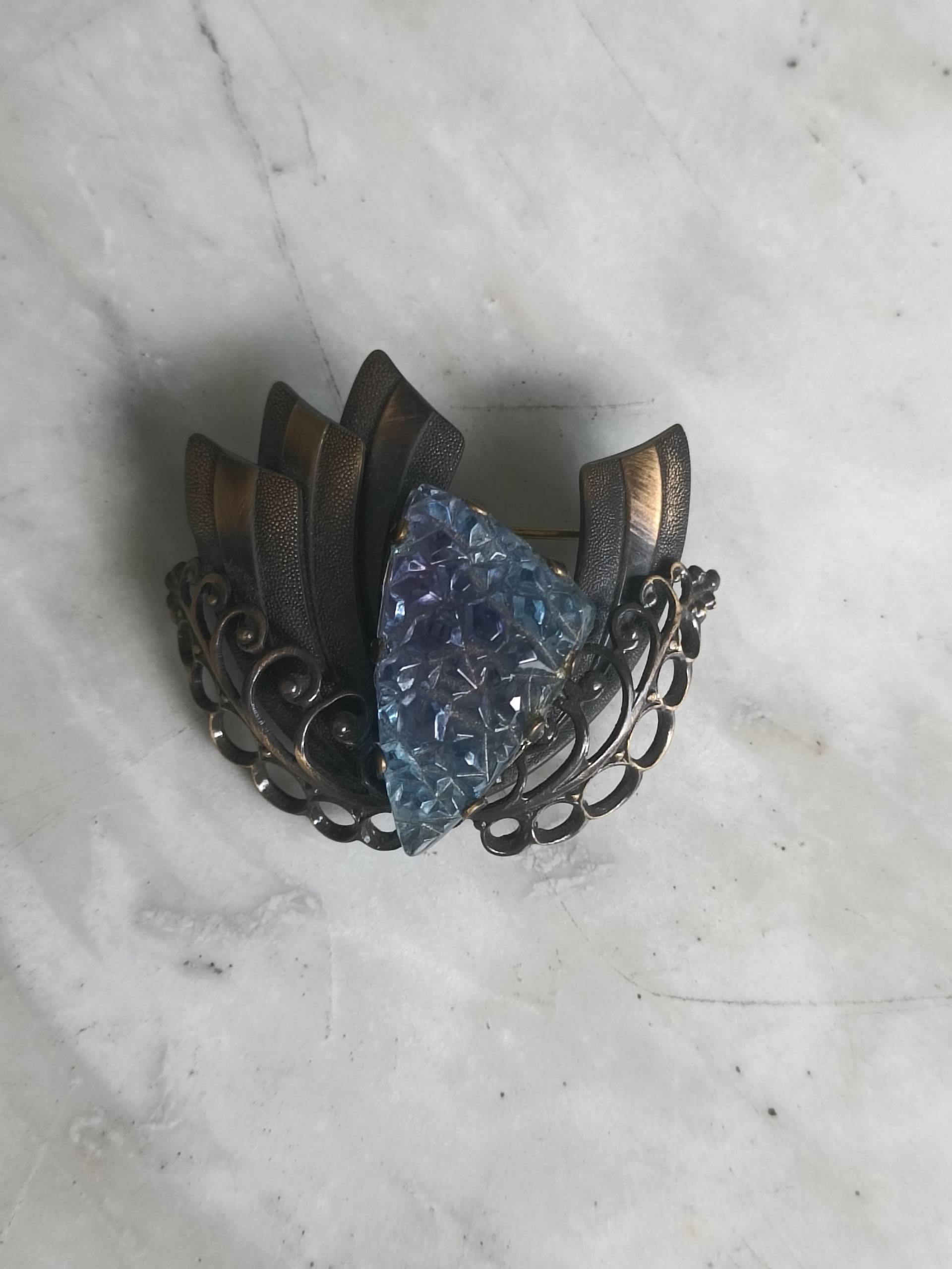 Vintage Weiss Stein Set Brosche von TriciaLeonardVintage