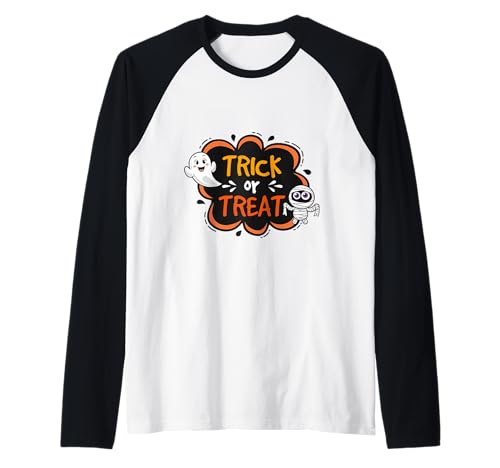 Trick Treat Shirt mit süßem Geist und Mama, Halloween-Grafik Raglan von Trick Treat Tee Shirts Tee Shirts Tee Shirts
