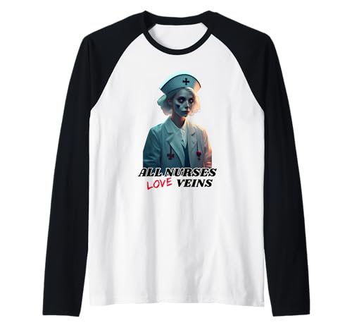 All Nurses Love Veins Nurse Scrubs Halloween-Kostüm für Damen Raglan All Nurses Love Veins Nurse Scrubs Halloween-Kostüm für Damen Raglan von Trick or Treatment Scary Nurse Halloween Costume