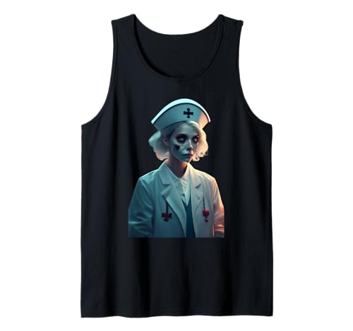 Gruseliges Krankenschwester-Kostüm Halloween Vintage Krankenschwester Scrubs Damen Tank Top Gruseliges Krankenschwester-Kostüm Halloween Vintage Krankenschwester Scrubs Damen Tank Top von Trick or Treatment Scary Nurse Halloween Costume