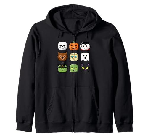 Halloween Bausteinköpfe Jugend Kinder Halloween Kapuzenjacke von Tricks Or Bricks Merch