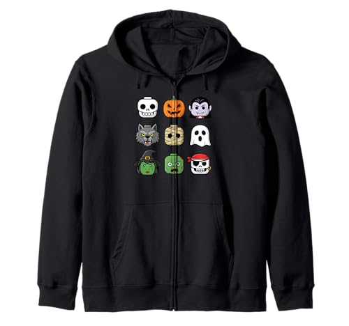 Halloween Bausteinköpfe Jugend Kinder Halloween Kapuzenjacke Halloween Bausteinköpfe Jugend Kinder Halloween Kapuzenjacke von Tricks Or Bricks Merch