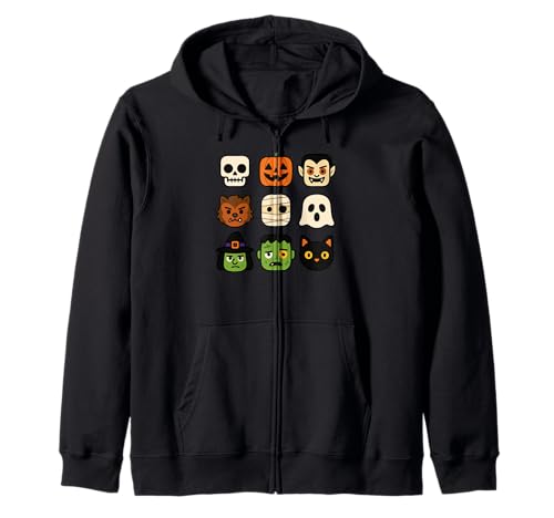 Halloween Bausteinköpfe Jugend Kinder Halloween Kapuzenjacke Halloween Bausteinköpfe Jugend Kinder Halloween Kapuzenjacke von Tricks Or Bricks Merch
