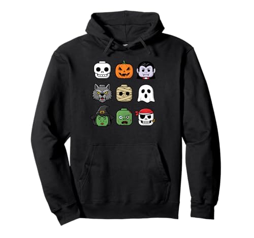 Halloween Bausteinköpfe Jugend Kinder Halloween Pullover Hoodie Halloween Bausteinköpfe Jugend Kinder Halloween Pullover Hoodie von Tricks Or Bricks Merch