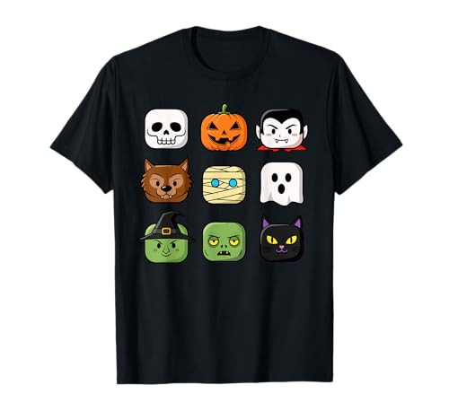 Halloween Bausteinköpfe Jugend Kinder Halloween T-Shirt Halloween Bausteinköpfe Jugend Kinder Halloween T-Shirt von Tricks Or Bricks Merch