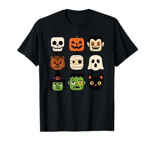 Halloween Bausteinköpfe Jugend Kinder Halloween T-Shirt Halloween Bausteinköpfe Jugend Kinder Halloween T-Shirt von Tricks Or Bricks Merch