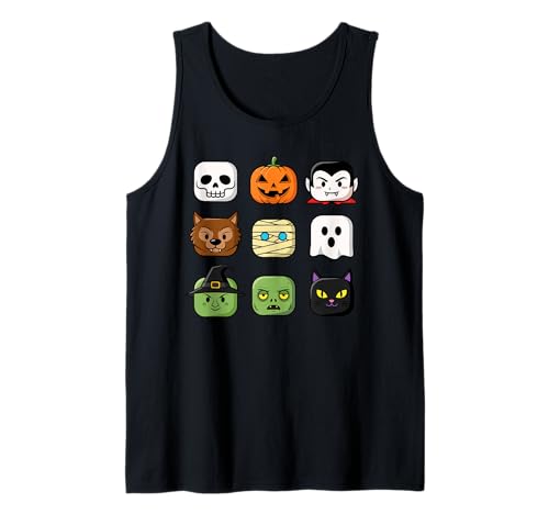 Halloween Bausteinköpfe Jugend Kinder Halloween Tank Top Halloween Bausteinköpfe Jugend Kinder Halloween Tank Top von Tricks Or Bricks Merch