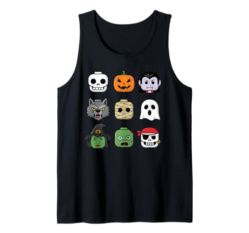 Halloween Bausteinköpfe Jugend Kinder Halloween Tank Top Halloween Bausteinköpfe Jugend Kinder Halloween Tank Top von Tricks Or Bricks Merch