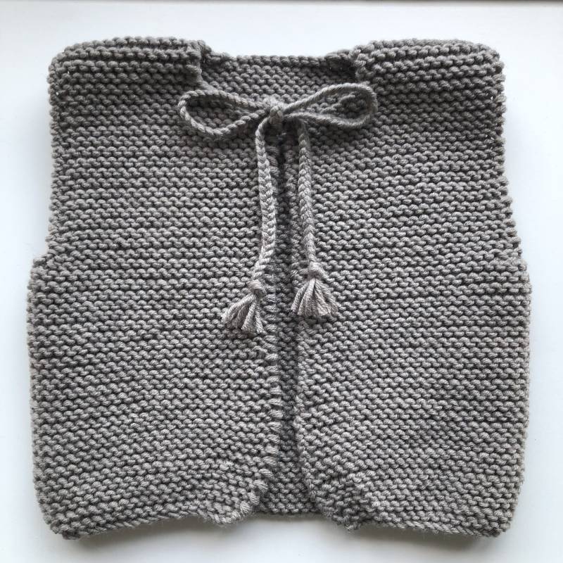 Handgestrickte Baby-Hirtenweste Aus Wolle von TricotCheriBoutique