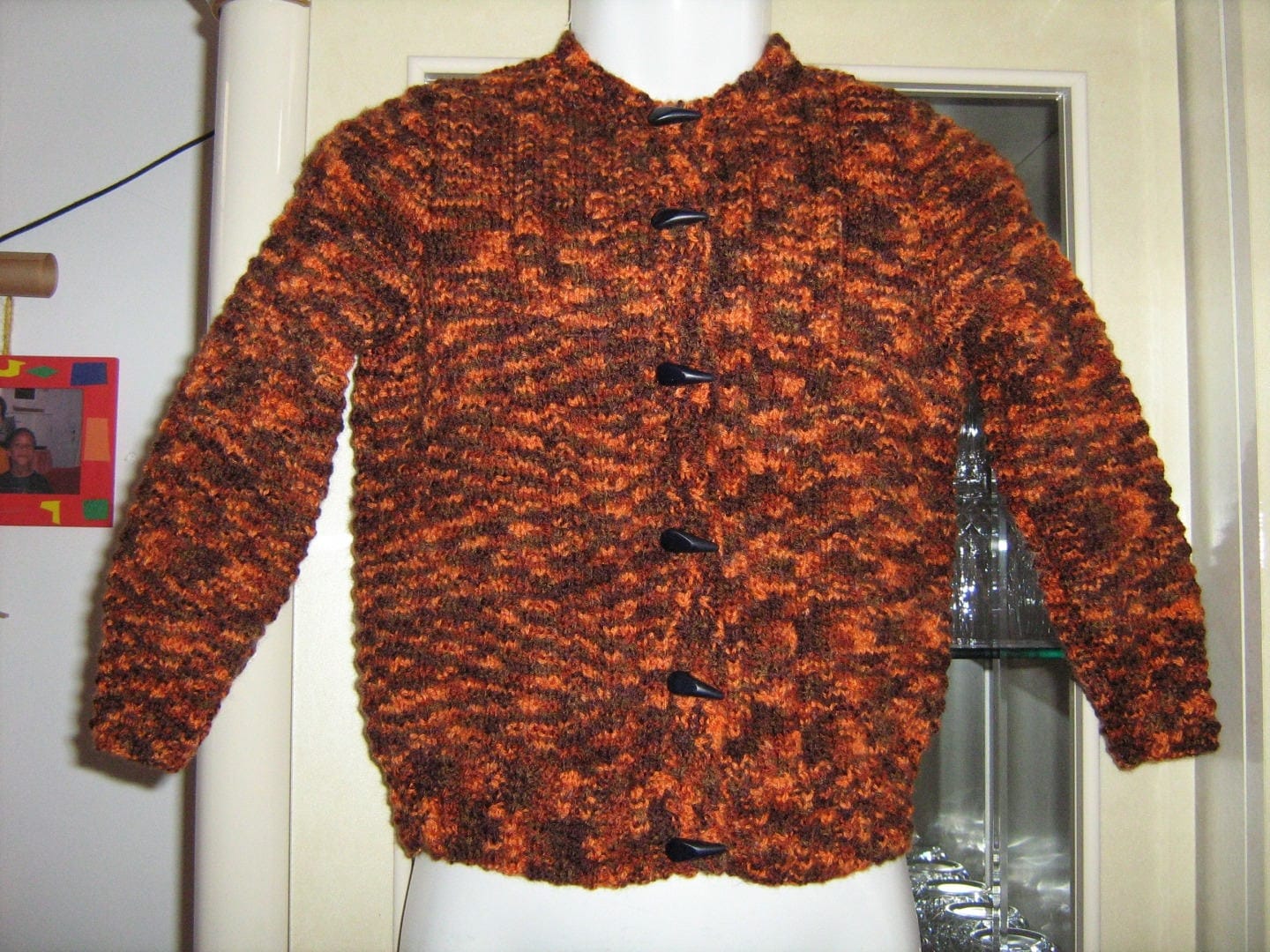 strickjacke "Herbst" Für Mädchen, Größe 3 Jahre, Gestrickt, Handgefertigt, Brauntöne, Aus Acryl, Zierstich Und Kabel von TricotDeBinouche