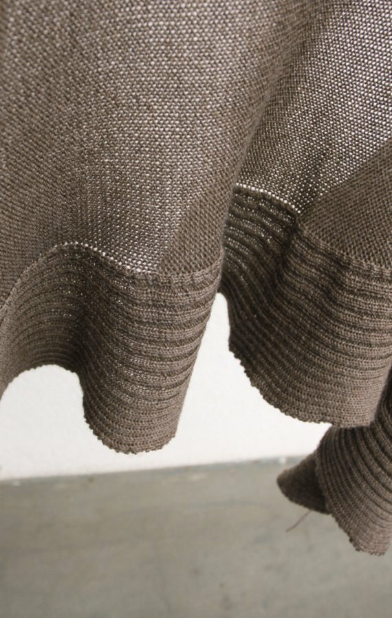 Merino Wrap Weicher Wollmantel Warmes Cape Taupe Braun Stola Muttertag Geburtstag Geschenk von Tricotruc