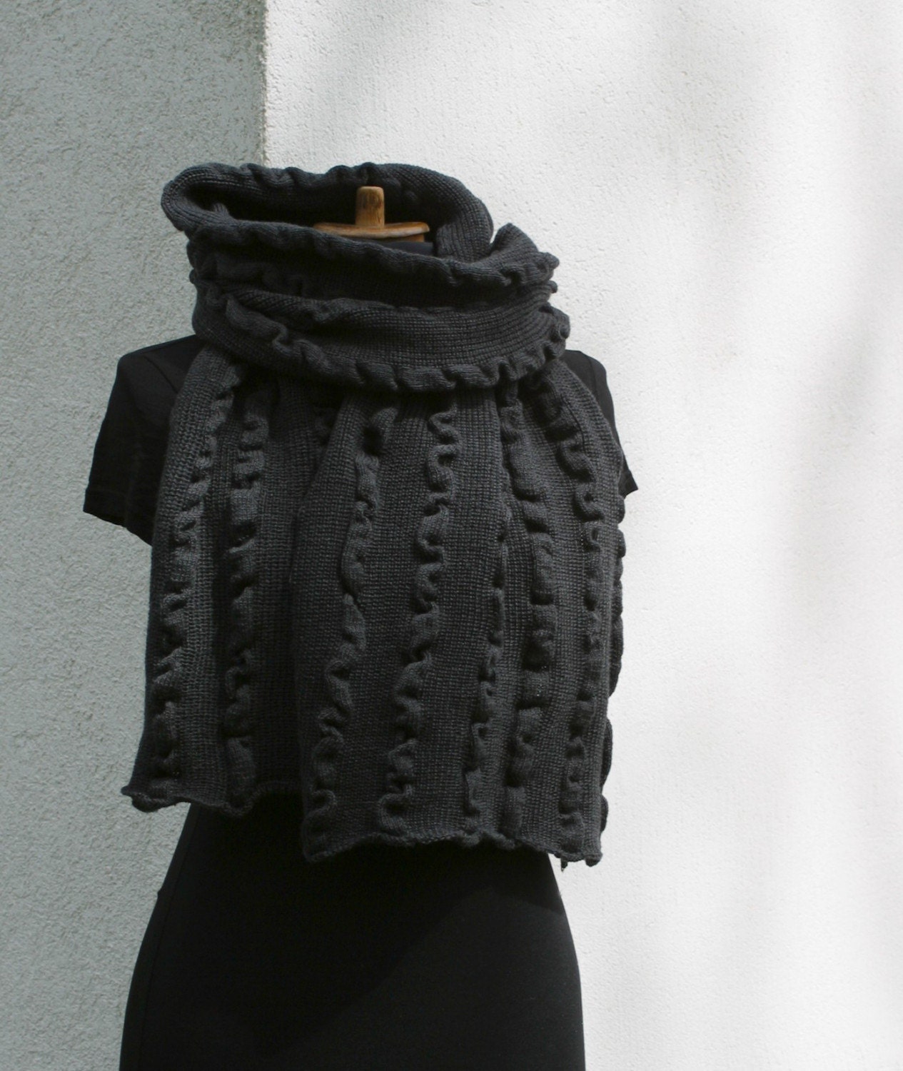 Schal Chunky Charcoal Wrap Oversized Merino Muttertag Weihnachten Geschenk Wolle Winter Mode Perfektes von Tricotruc