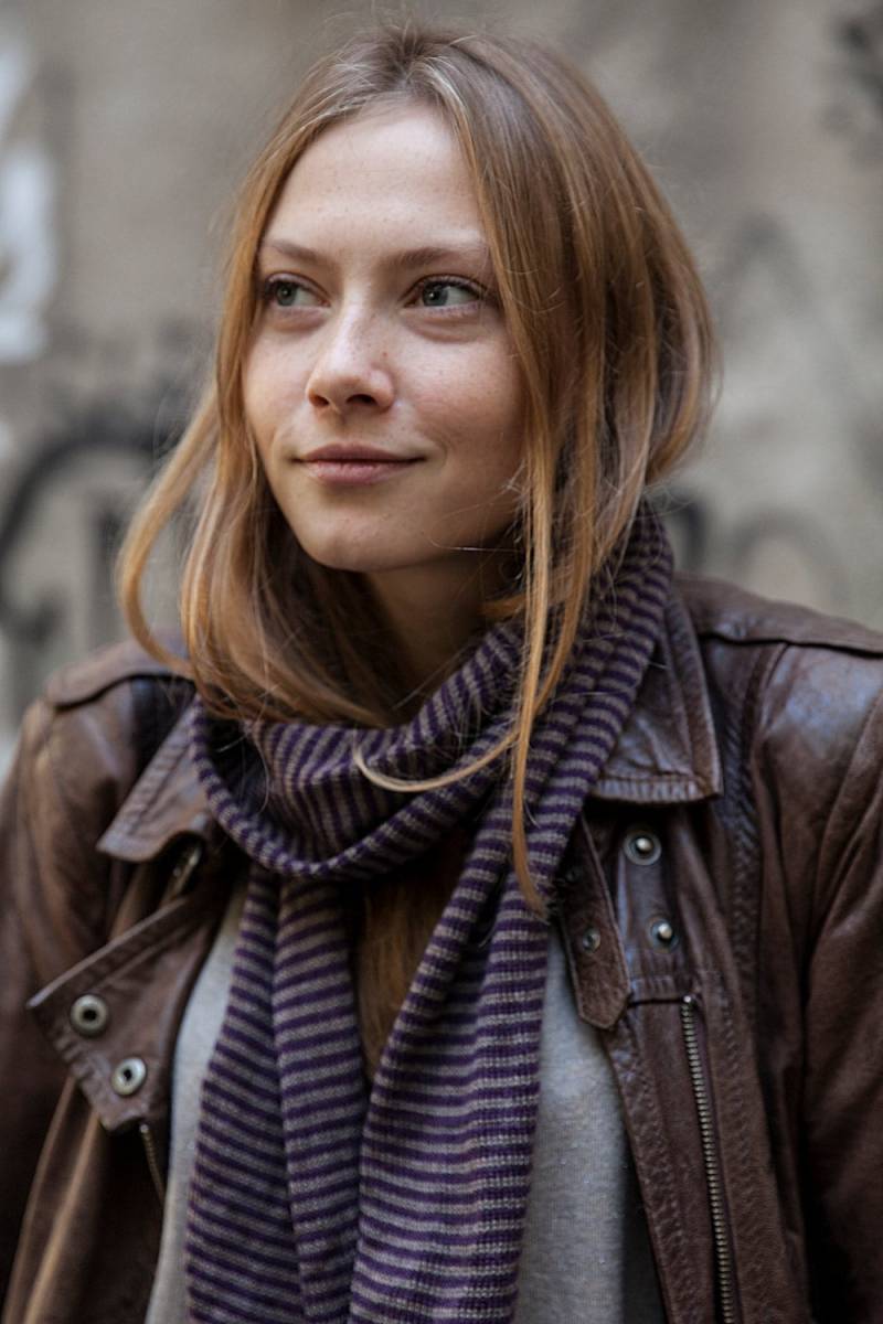 Schal Gestreift Braun Und Lila Streifen Merino Wolle Violett Geburtstag Weihnachten Geschenk Cache-Col Echarpe von Tricotruc