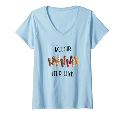 Damen Eclair Mir was Lustiges Party-Highlight für Spaß und Lacher T-Shirt mit V-Ausschnitt Damen Eclair Mir was Lustiges Party-Highlight für Spaß und Lacher T-Shirt mit V-Ausschnitt von Triebkraft Designs