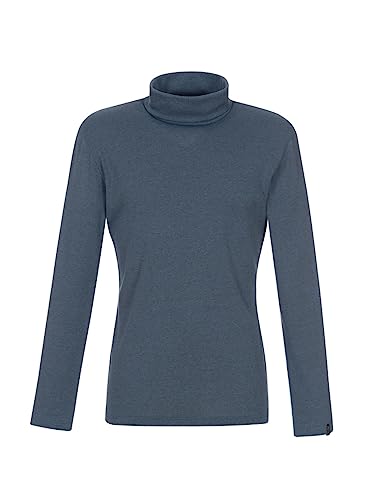 Trigema Damen 502010 Rollkragenpullover, Blau (Jeans-Melange 643), X-Large von Trigema