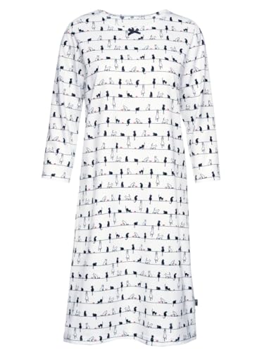 TRIGEMA 3/4 Arm Nachthemd mit Katzenmotiv von Trigema