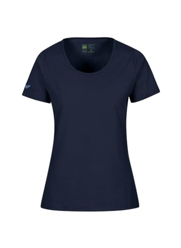 Trigema Damen Biobaumwolle 539201 T-Shirt, Blau (Navy C2C 546), L von Trigema