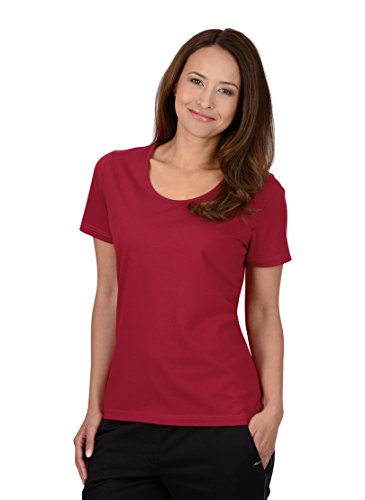 Trigema Damen Biobaumwolle 539201 T-Shirt, Rot (Rubin-C2C 536), XL von Trigema