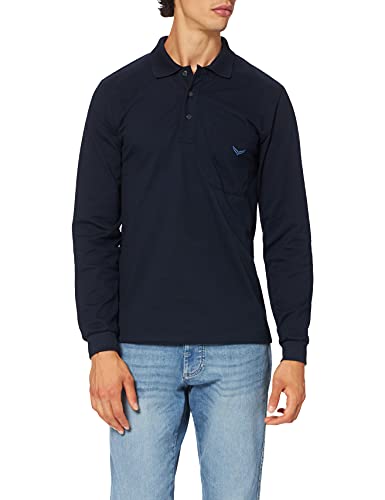 Trigema Damen Langarm Polo-Shirt Langarmshirt, Blau (blau 046), 44 (Herstellergröße: L) von Trigema