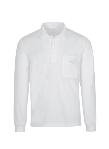 Trigema Damen Langarm Polo-Shirt Langarmshirt, Weiß (weiß 001), 44 (Herstellergröße: L) von Trigema