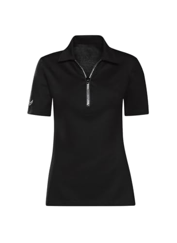 Trigema Damen Poloshirt Reißverschluss mit Swarovski® Kristallen von Trigema