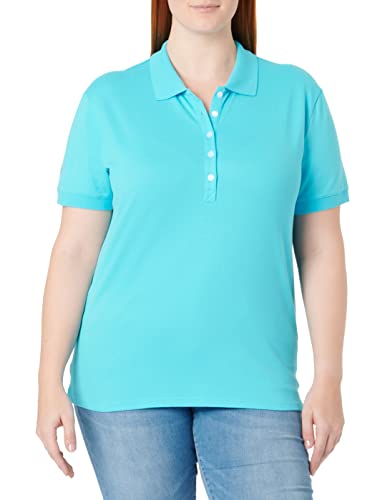 Trigema Damen 526611 Poloshirt, Blau (Azur 051), 48 (Herstellergröße: XL) von Trigema