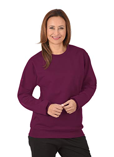 Trigema Damen 574501 Sweatshirt, Rot (Sangria 89, 36 (Herstellergröße: S) von Trigema