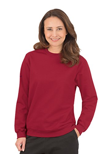 Trigema Damen Sweatshirt Biobaumwolle 579501, Einfarbig, Gr. Large, Rot (rubin-C2C 536) von Trigema