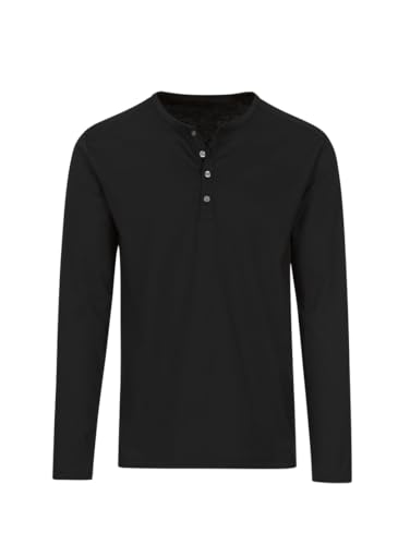 Trigema Herren Langarmshirt mit Knopfleiste von Trigema