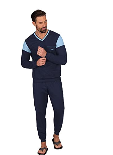 Trigema Herren 637708S Pyjamaset, Navy, 3XL von Trigema