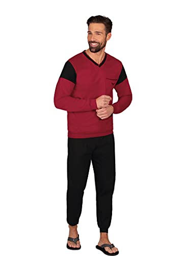 Trigema Herren 637708S Pyjamaset, Rubin, M von Trigema