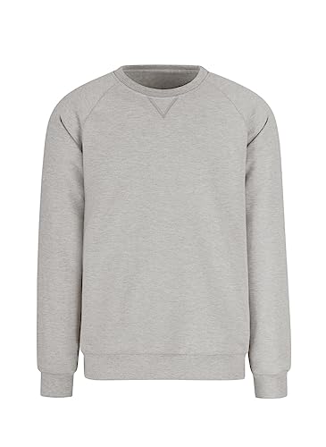 Trigema Herren 675501 Sweatshirt, Grau (hellgrau-Melange 110), Large von Trigema