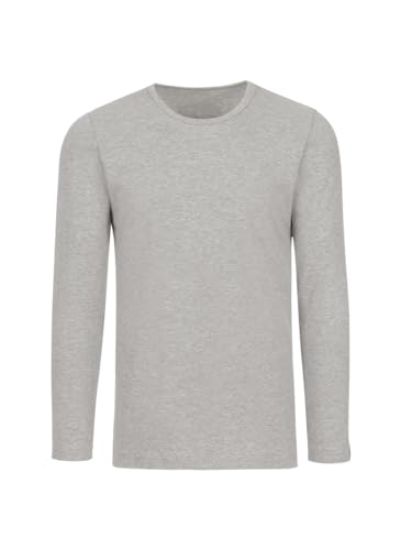 Trigema Herren Langarmshirt 602501, Grau (grau-melange), XXXL von Trigema