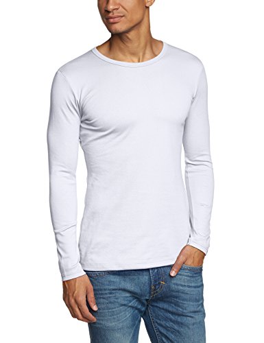 Trigema Herren Langarmshirt 602501, Weiß (weiss), M von Trigema