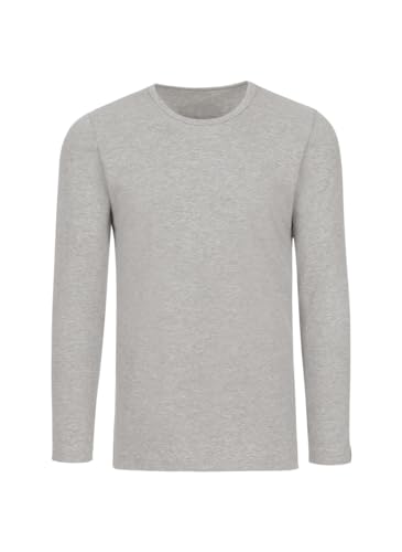 Trigema Herren Langarmshirt 602501, Grau (grau-melange), XL von Trigema