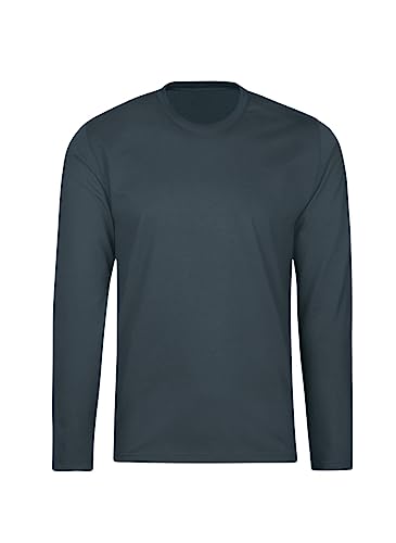 Trigema Herren 636501 Langarmshirt, Grau (Anthrazit 018), 5XL EU von Trigema