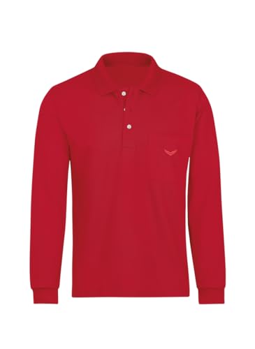 Trigema Herren Langarm Poloshirt, Rot (Kirsch 036), L von Trigema