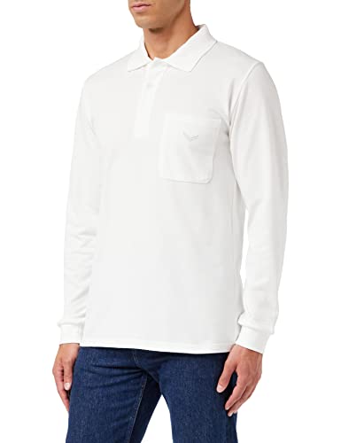 Trigema Herren Langarm Poloshirt, Weiß (Weiss 001), M von Trigema