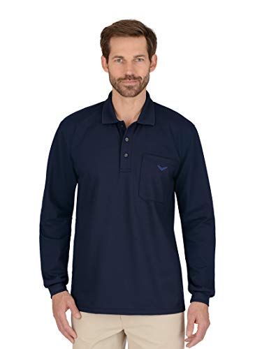 Trigema Herren Langarm Poloshirt, Blau (Navy 046), XL von Trigema