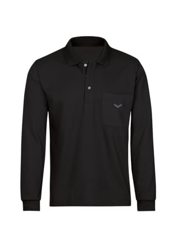 Trigema Herren Langarm Poloshirt, Schwarz (Schwar), 3XL von Trigema