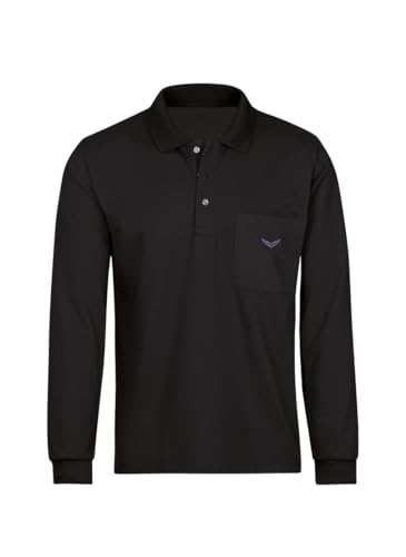 Trigema Herren Langarm Poloshirt, Schwarz (Schwar), 4XL von Trigema