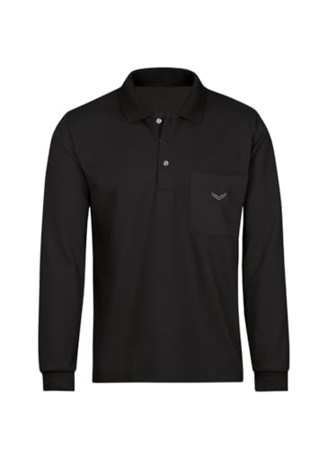 Trigema Herren Langarm Poloshirt, Schwarz (Schwar), 5XL von Trigema