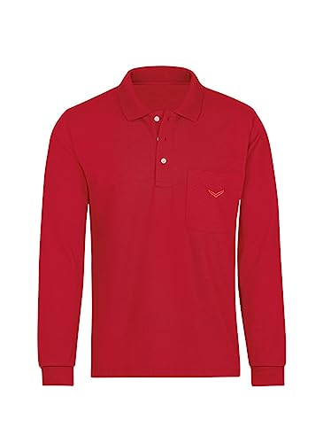 Trigema Herren Langarm Poloshirt, Rot (Kirsch 036), 3XL von Trigema