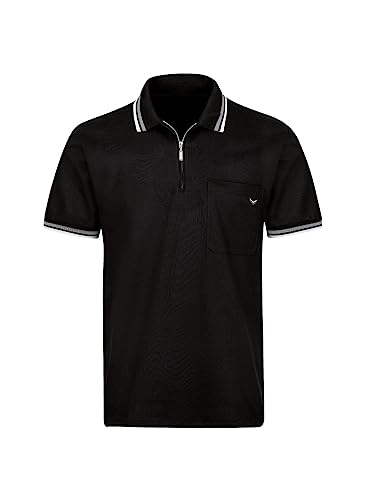 Trigema Herren Poloshirt mit Reißverschluss, Gr. Large, Schwarz (schwarz 008) von Trigema