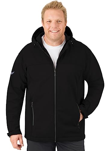 Trigema Herren Softshell-Kapuzen Jacke, Schwarz (schwarz 008), XXX-Large (Herstellergröße: XXXL) von Trigema
